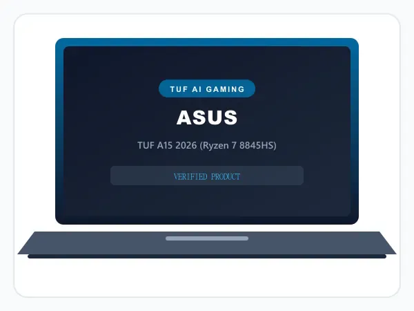 ASUS TUF Gaming A15, AMD Ryzen 7 8845HS (AI PC), 4GB RTX 3050, 16GB DDR5, 512GB SSD, 144Hz FHD Gaming Laptop