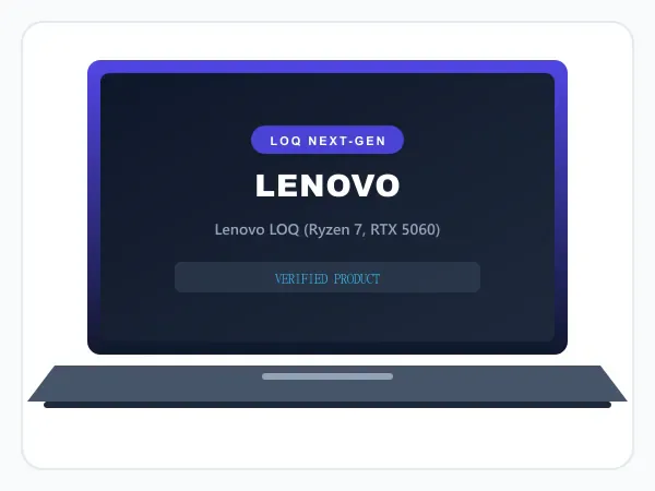 Lenovo LOQ Gaming Laptop, AMD Ryzen 7 250, 8GB NVIDIA GeForce RTX 5060 (16GB RAM, 512GB SSD) 144Hz FHD 100% sRGB