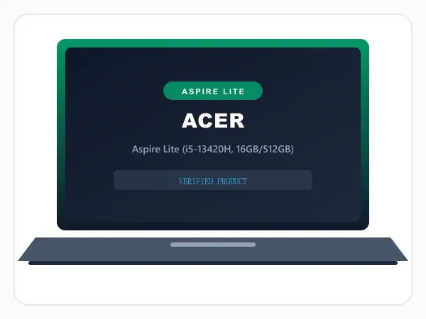 Acer Aspire Lite, 13th Gen Intel Core i5-13420H Processor (16GB RAM, 512GB SSD) 15.6" Full HD Premium Metal Laptop