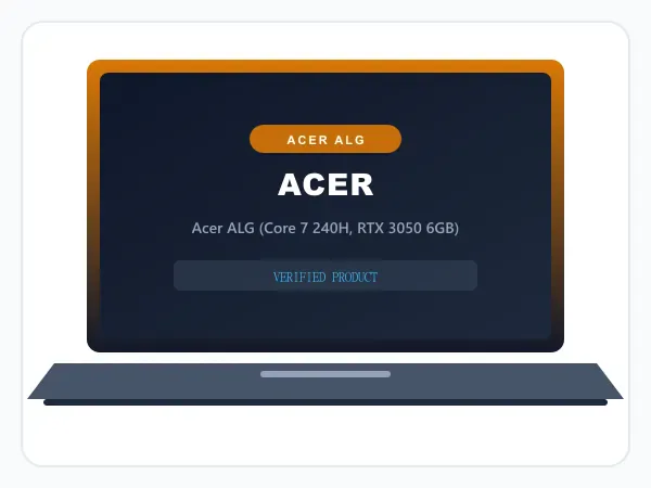 Acer ALG Gaming Laptop, Intel Core 7 240H, 6GB RTX 3050 GDDR6 (16GB RAM, 512GB SSD) 144Hz FHD 15.6" Laptop