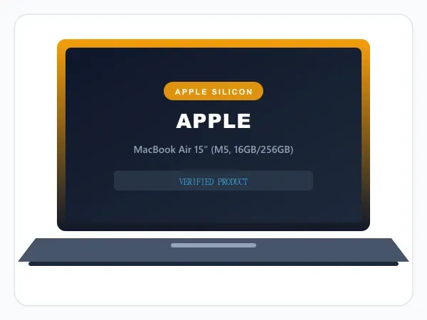 Apple 2026 MacBook Air 15″ Laptop with M5 chip: AI and Apple Intelligence, 16GB Unified Memory, 256GB SSD, Liquid Retina Display, Starlight