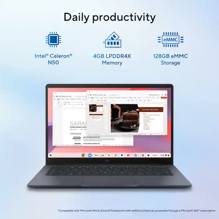 ASUS Chromebook CX14 Intel Celeron Dual Core N50 - (4 GB/128 GB EMMC Storage/Chrome OS) CX1405CTA-S60621 Chromebook Laptop
