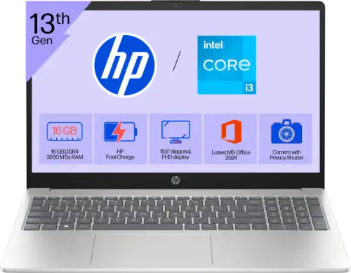 HP MSO 2024 Intel Core i3 13th Gen 1315U - (16 GB/512 GB SSD/Windows 11 Home) 15-fd0574TU / 15 - fd0668TU Thin and Light Laptop
