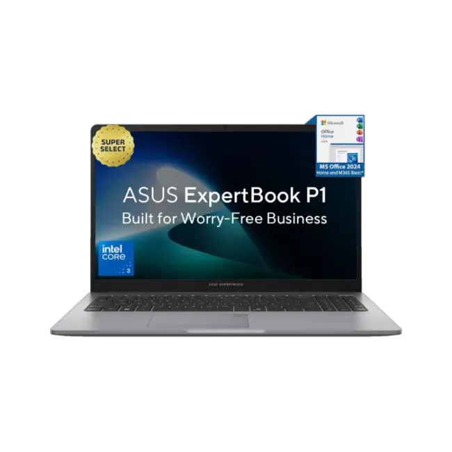 ASUS ExpertBook P1 (i3 14th Gen) with 1 Yr ADP Intel Core 3 14th Gen 100U - (16 GB/512 GB SSD/Windows 11 Home) P1503CVA-S72563WS Thin and Light Laptop