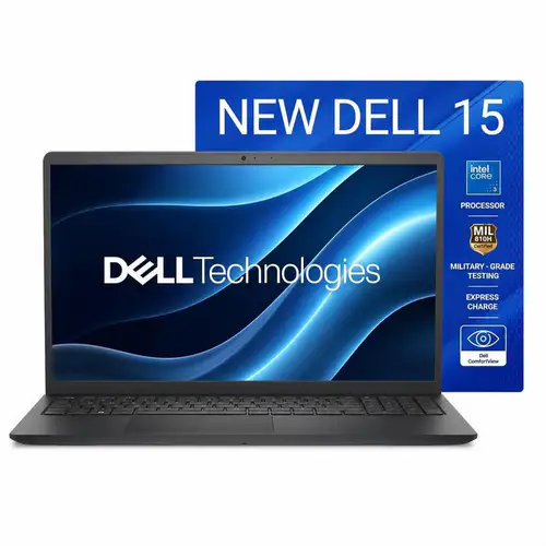 Dell 15 (Previously Inspiron) Laptop, 14th Gen Intel Core i3/Core 3 100U Processor, 8GB DDR4, 512 SSD, 15.6" FHD 120Hz IPS AG 250 nit Display, Win 11 + Office H&amp;S 2024, Carbon Black, 1.63Kg