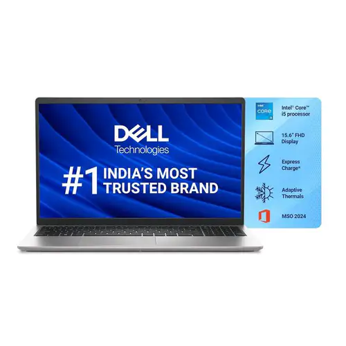 Dell DC15250, 15.6" (39.62 cm) FHD Laptop with Intel Core i5-1334U, 16GB RAM, 512GB SSD, 120Hz, 250 Nits Display, Wi-Fi 6, Windows 11 Home, MSO 11–Sleek, Fast &amp; Reliable for Work, Study &amp; Everyday Use