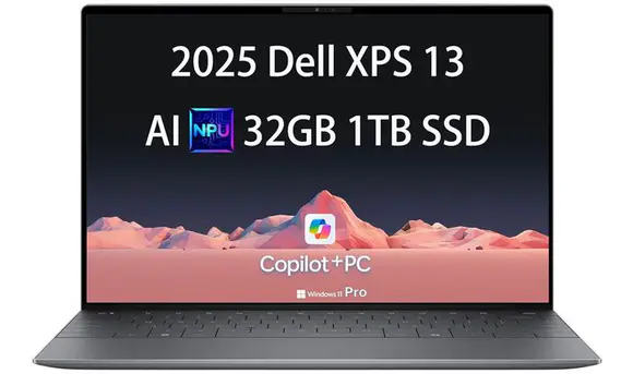 2025 Dell XPS 13 9345 Laptop, Copilot+ AI PC (13.4" FHD+ 120Hz, Qualcomm 12-Core Snapdragon X Elite, 32GB 8848MT/s RAM, 1TB SSD), Thin &amp; Light, 27 Hours Battery Life, IR Webcam, Wi-Fi 7, Win 11 Pro