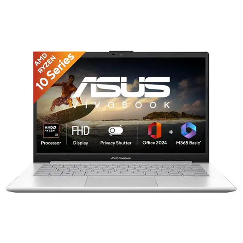 ASUS Vivobook Go 14 (2026),AMD Ryzen 3 30 Processor,AMD Radeon iGPU,8GB RAM,512GB SSD,FHD,14" (35.5 cm),Windows 11,M365 Basic(1Y)* Office 2024,Cool Silver,1.38 Kg,E1404FA-EB1224WS,Thin &amp; Light Laptop