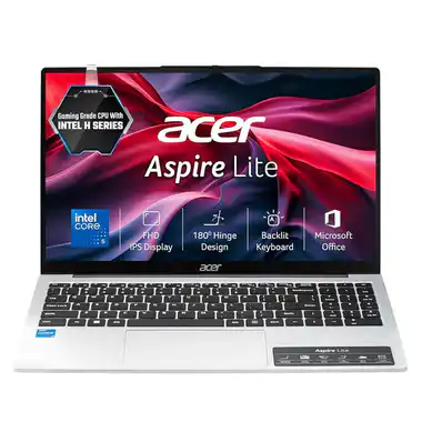 acer Aspire Lite Intel Core 5-210H Processor, Office 2024 + M365 Basic, 16GB RAM/512GB SSD, 15.6"/39.62 cm, FHD IPS Display,Win 11 Home, Backlit KB, Steel Grey, 1.7Kg, AL15-52H, Thin and Light Laptop