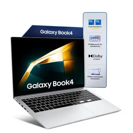 Samsung Galaxy Book4 (Silver, 8GB RAM, 512GB SSD) | 15.6" Full HD Screen | Intel Core 5 120U Processor | Windows 11 Home | MS Office 2021 | Fingerprint Reader | Intel Iris XE Graphics | RJ45 LAN Port