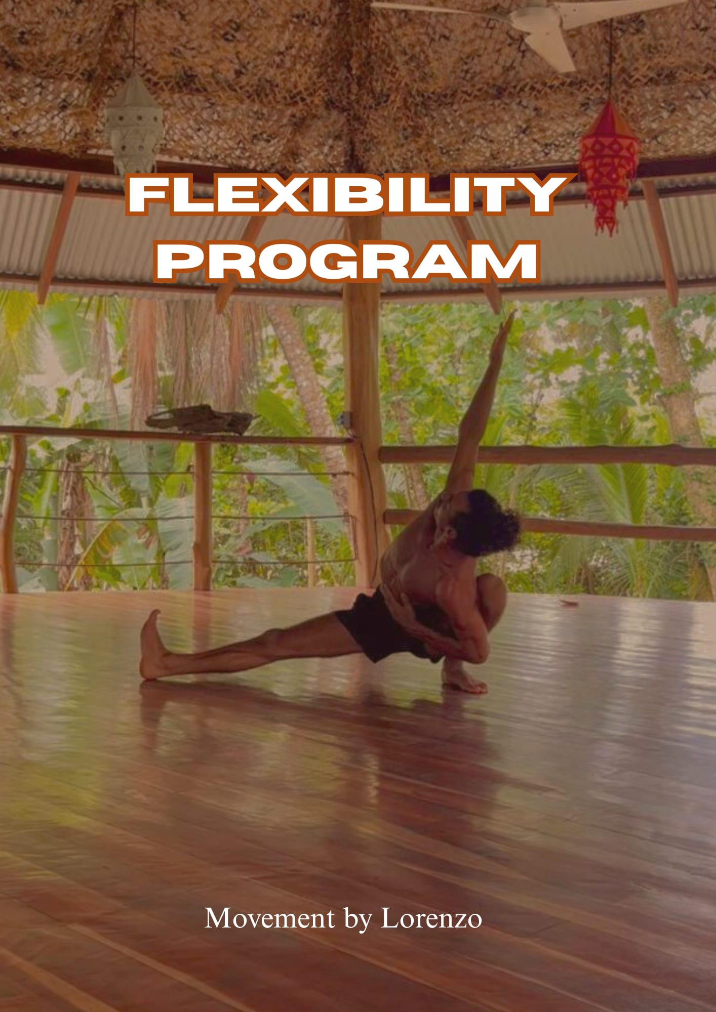 Entrenador haciendo postura exigente de flexibilidad