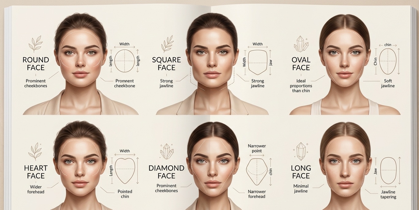 face shapes comparison lighting angle effect styling guide