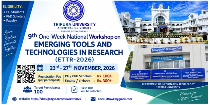 9th One-Week National Workshop on Emerging Tools and Technologies in Research (ETTR-2026) poster