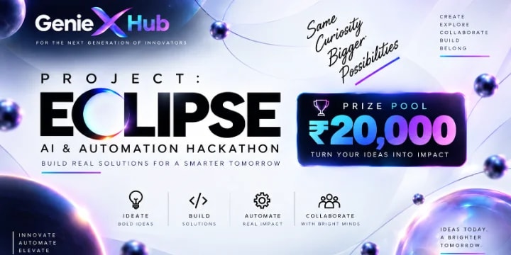 Genie X Hub represents Project : Eclipse Hackathon poster