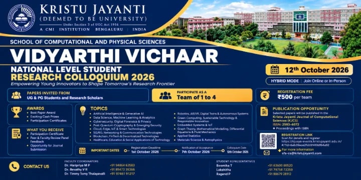 Vidyarthi Vichaar – National Level Student Research Colloquium 2026 poster