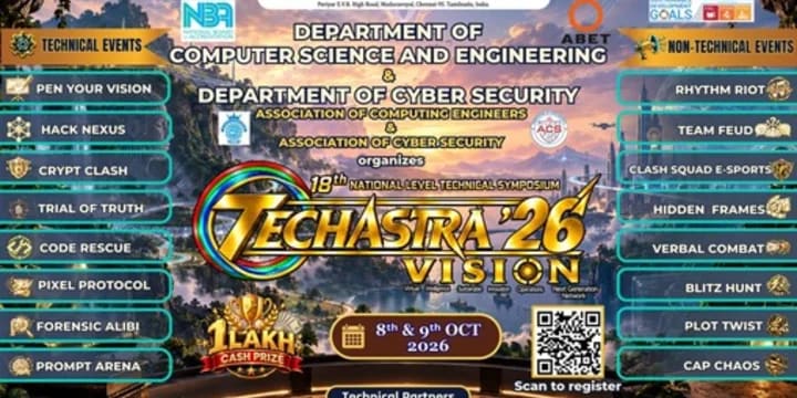 TECHASTRA ’26 – V.I.S.I.O.N poster