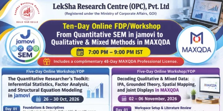 10-Day Online FDP/Workshop: From Quantitative SEM in jamovi to Qualitative & Mixed Methods in MAXQDA poster