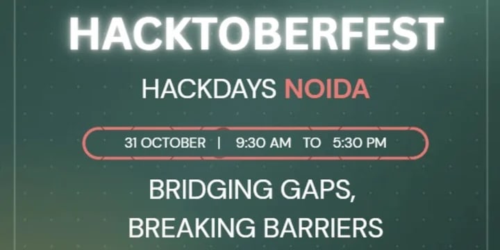 Hacktoberfest Shebuilds Hackdays Noida poster