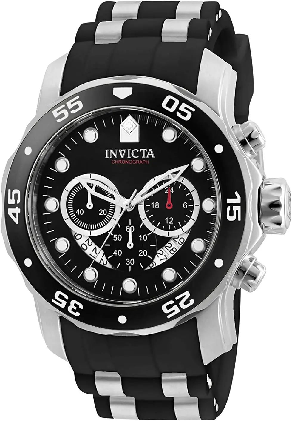 Invicta Men's 6977 Pro Diver Collection Stainless Steel Watch, Blue Dial Black Polyurethane Watch