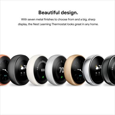 Google Nest Learning Thermostat - Programmable Smart Thermostat for Home - 3rd Generation Nest Therm