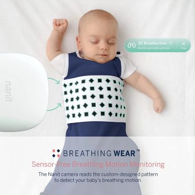 Nanit Breathing Wear Sleeping Bag 100% Cotton Baby Sleep Sack - Works Pro Baby Monitor to Track Brea