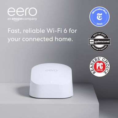Amazon eero high-speed wifi 6 router and booster | Supports speeds up to 900 Mbps | Works with Alexa