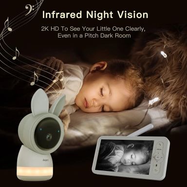 ARENTI Video Baby Monitor, Audio Monitor with 2K Ultra HD WiFi Camera,5" Color Display,Night Vision,