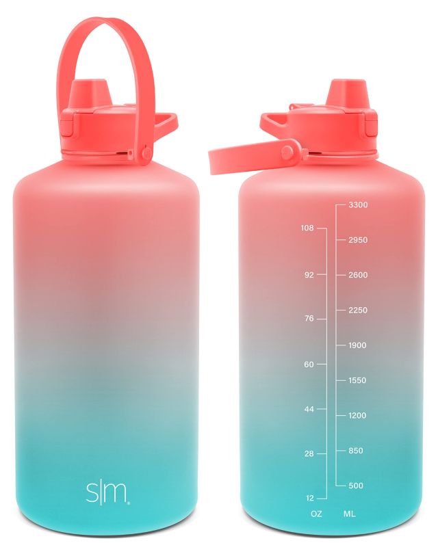 Simple Modern 32oz Water Bottle with Silicone Straw Lid & Measurement Markers | Tritan Plastic Bottles | Summit | Sweet Taffy