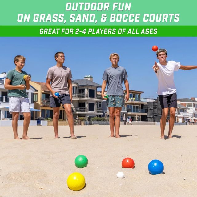 GoSports 90 mm Bocce Topu Setleri Açık Hava Çim Oyunu