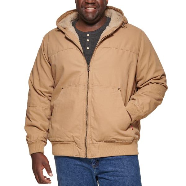 Levi's Workwear Capsule Potrero Hooded Denim Bomber Jacket Relaxed Fit In Blue For Men | UK