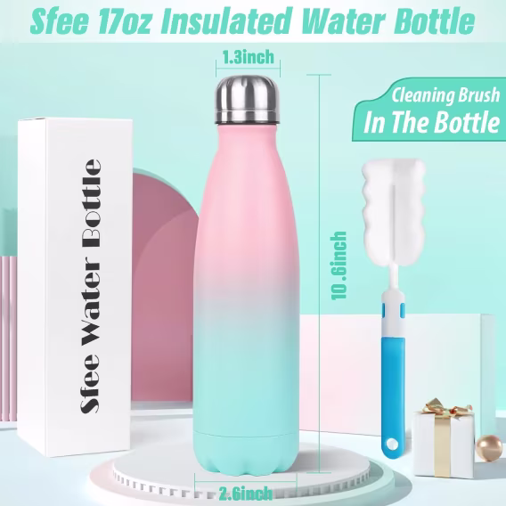 Sfee Isıtmalı Su Şişesi, 17oz Paslanmaz Çelik Su Şişesi
