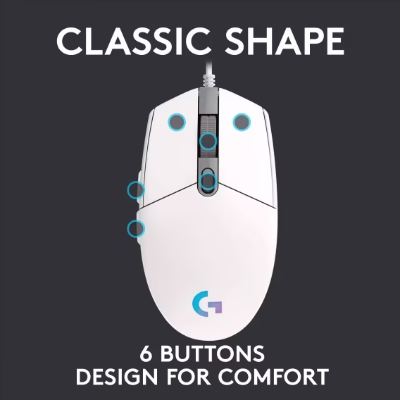 Logitech G203 Kablolu Gaming Mouse + Pad