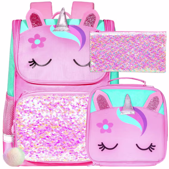 UFNDC Unicorn Kız Çocuk Sırt Çantası 3'lü