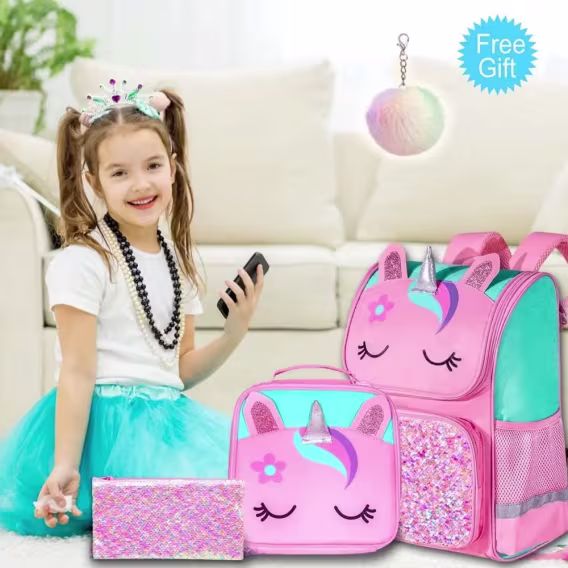 UFNDC Unicorn Kız Çocuk Sırt Çantası 3'lü