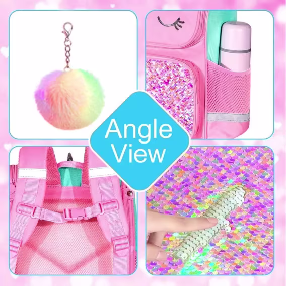 UFNDC Unicorn Kız Çocuk Sırt Çantası 3'lü