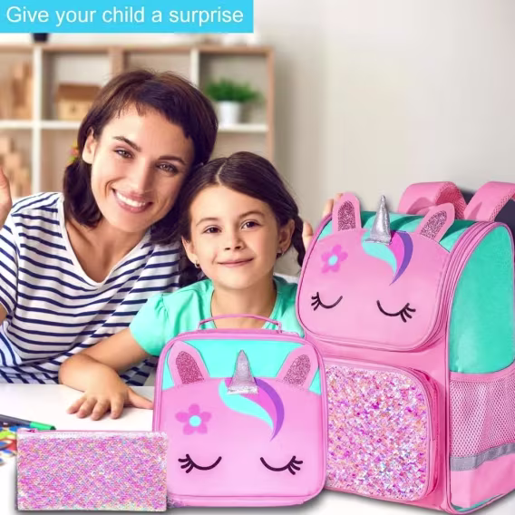 UFNDC Unicorn Kız Çocuk Sırt Çantası 3'lü