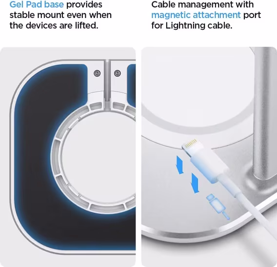 Spigen S380 (MagFit) MagSafe Şarj Cihazı ve Kulaklık Standı