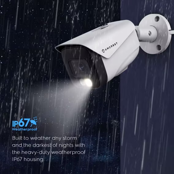 Amcrest UltraHD 4K (8MP) IP PoE AI 15fps Kamera Siyah