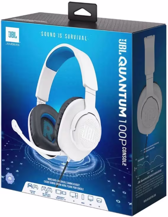 JBL Quantum 100P Playstation Konsol Oyun Kulaklığı Beyaz