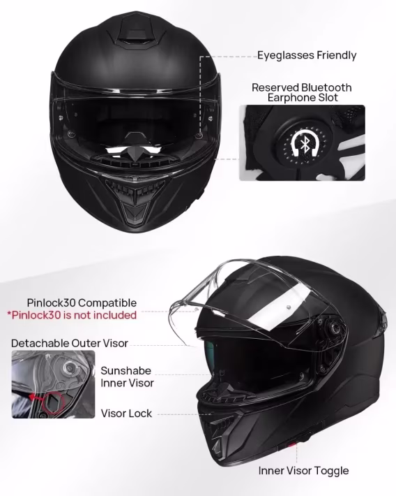  ILM Tam Yüz 861A Model Motosiklet Kask