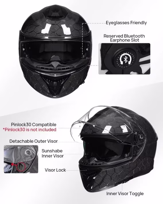  ILM Tam Yüz 861A Model Motosiklet Kask