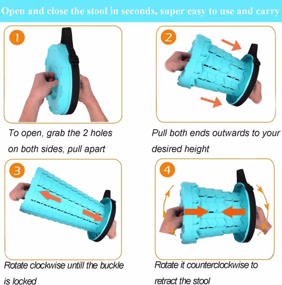 Fishboy Teleskopik Taşınabilir Katlanır Tabure