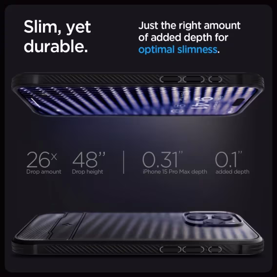 Spigen  iPhone 15 Pro Magnetic Rugged Armor MagFit  Kılıf Matte Black