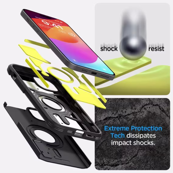 Spigen iPhone 15 Plus MagFit Manyetik Tough Armor Kılıf