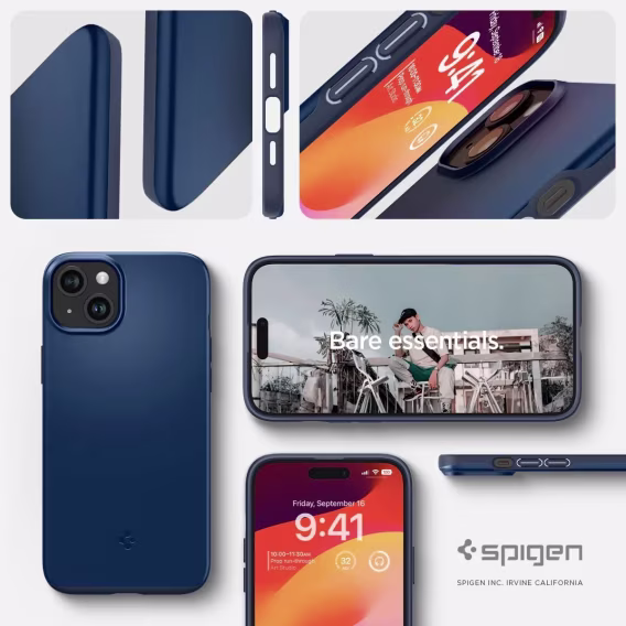 Spigen iphone 15 Plus [Askeri Düzey Koruma] Thin Fit Kılıf