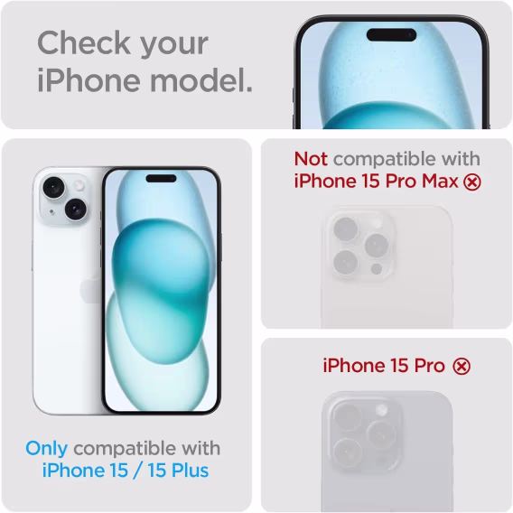 Spigen iPhone 15/15 Plus [GlasTR Optik] Kamera Lensi Ekran Koruyucu  2'li Paket