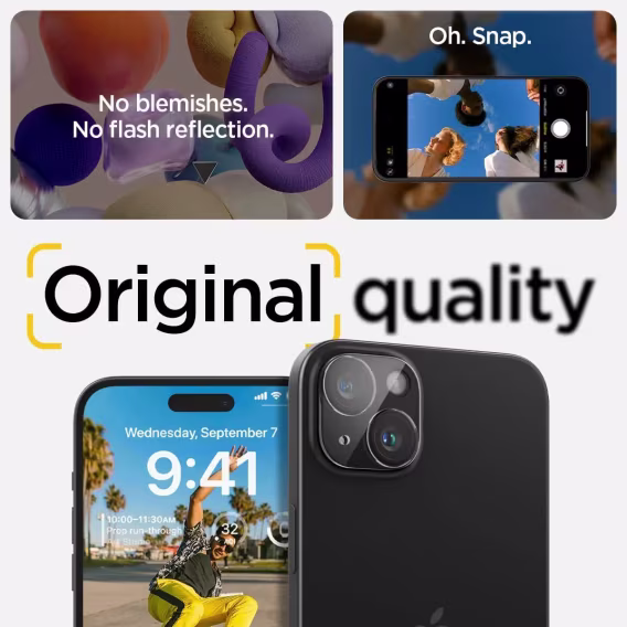 Spigen iPhone 15/15 Plus [GlasTR Optik] Kamera Lensi Ekran Koruyucu  2'li Paket