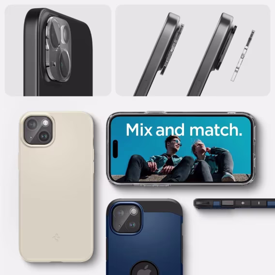 Spigen iPhone 15/15 Plus [GlasTR Optik] Kamera Lensi Ekran Koruyucu  2'li Paket