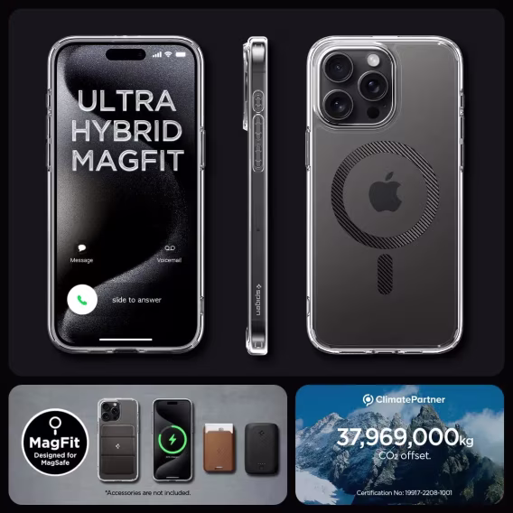 Spigen iPhone 15 Pro Manyetik Ultra Hibrit MagFit Sararmaz Kılıf