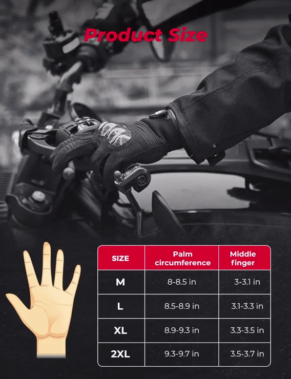 KEMIMOTO Erkek Motosiklet Eldiveni